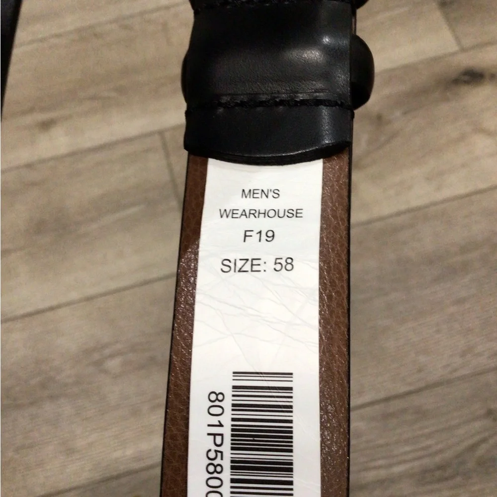 Men’s Wearhouse Big & Tall Black Leather Men’s Belt Size 58